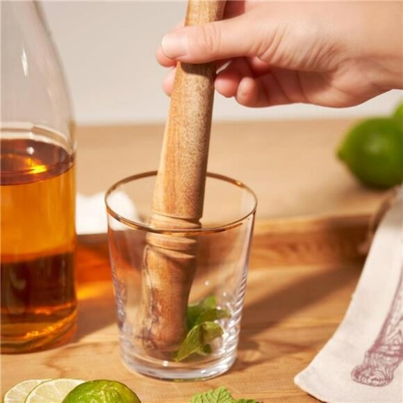 Wood Cocktail Muddler for Mojitos Mint Fruit Bar Tool with Storage Pouch - Picture 2 of 7